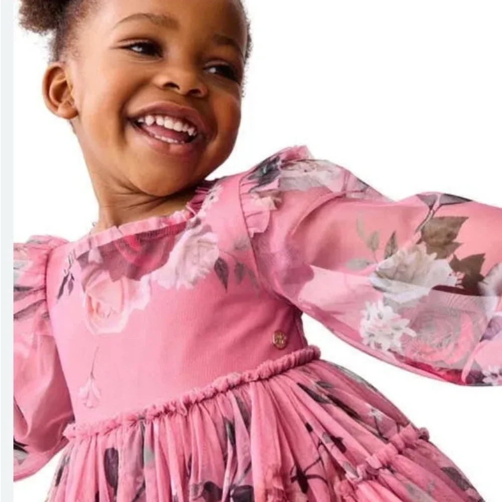 Ted Baker Valentina Floral Print Tulle Dress size 3t - Picture 2 of 13